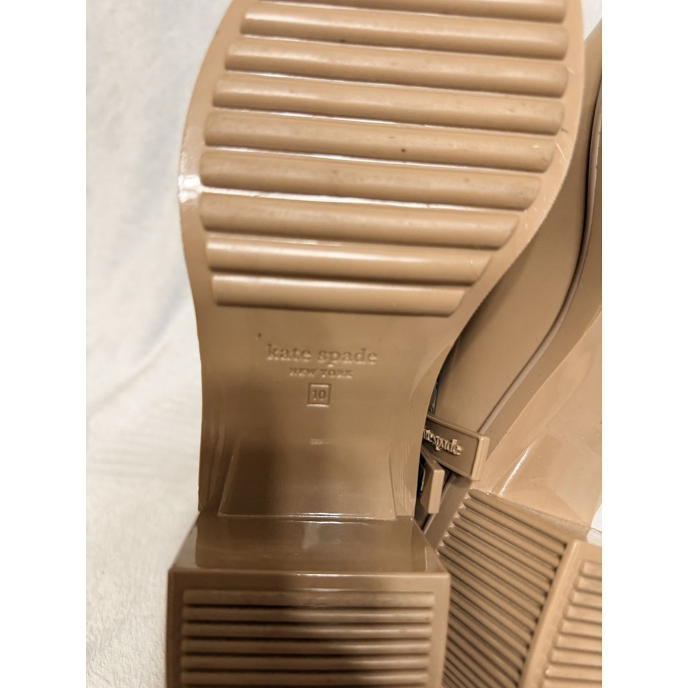 Kate Spade Puddle Rain Boots Size 10 Boots Beige Block Heels rubber - Picture 9 of 9